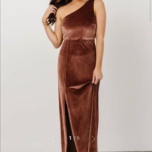 Tatiana Velvet One Shoulder Maxi Dress Baltic Born